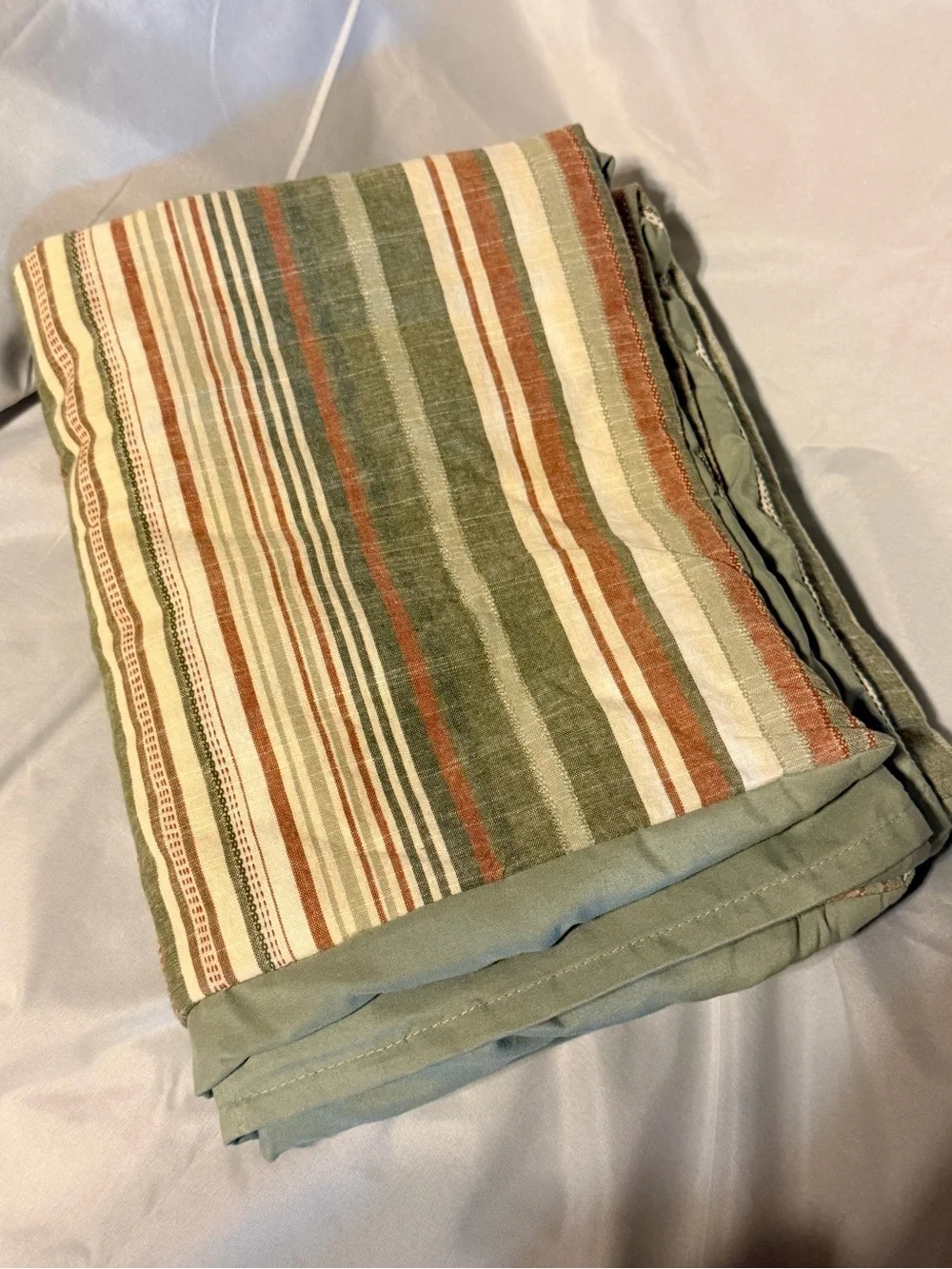 Frye & Co. Striped Cotton Quilted Pillow Shams Set of 2 Sage Green Rustic